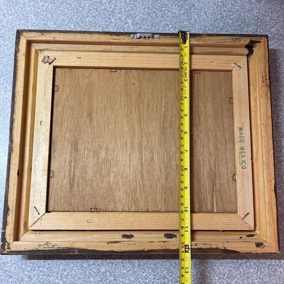 Vintage Winter Barn Landscape Painting, 12x14 - Picture 5 of 8